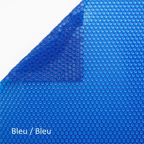 Bâche à bulles piscine 400 microns bleue bordée 4 côtés